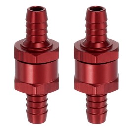 uxcell 10mm (3/8") Fuel Check Valve, Non-Return One Way Check Valve, Aluminum Alloy Control Accessories for Petrol, Diesel, Gas, Oil, Air, Water, Red