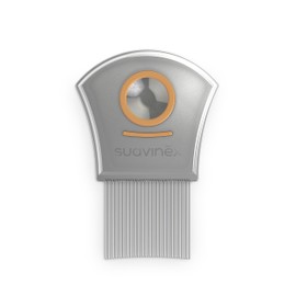 Suavinex, Läuse und Nissen mit Lupe, aus Edelstahl, doppelte Zinken für besseren Halt, lang und dünn, abgerundete Spitzen, bricht nicht die Haare, ab 0 Monaten