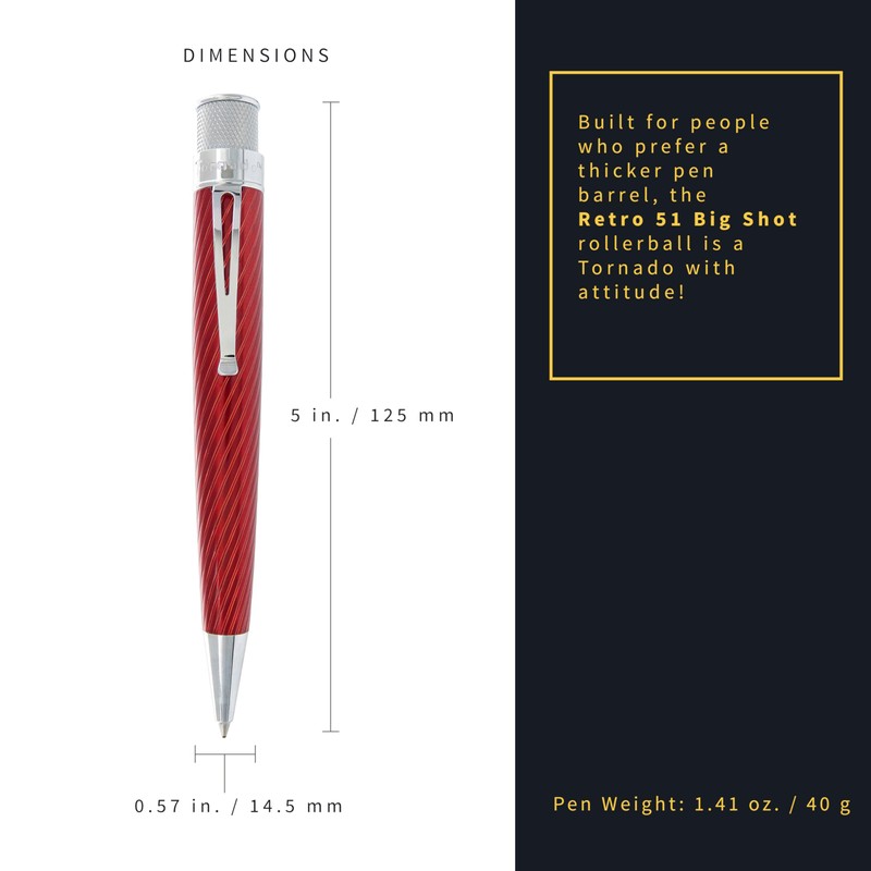 Retro 1951 Tornado Big Shot, Hawthorne Red Rollerball (BSR-2234)