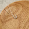 Philip Jones Pave Initial Necklace Letter U Created with Zircondia®