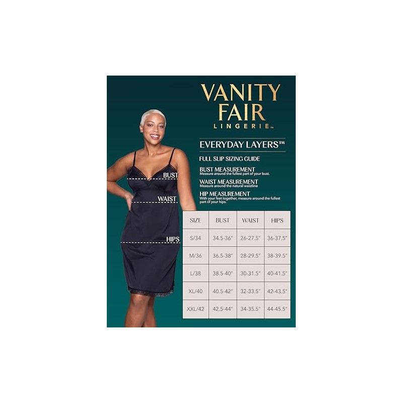 Vanity Fair Women's Anti-Static Nylon Full Slips for Under Dresses