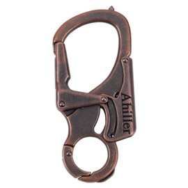 Ahiller Carabiner Key Ring Snap Hook Clip, Double Lock Designed - Tungsten Steel Spike - 8 cm Alloy Cars Keychain, Gunmetal-1