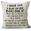 M-Qizi Funny Brother Gifts - 18x18 Linen Pillow Cover, Best