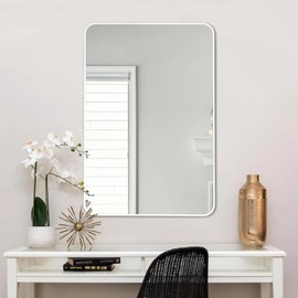 DUQIMO 20x30 Inch White Framed Bathroom Mirror for Bathroom, Rectangle Mirrors for Wall with Tempered Glass for Bedroom Living Room or Entryway (Horizontal/Vertical)