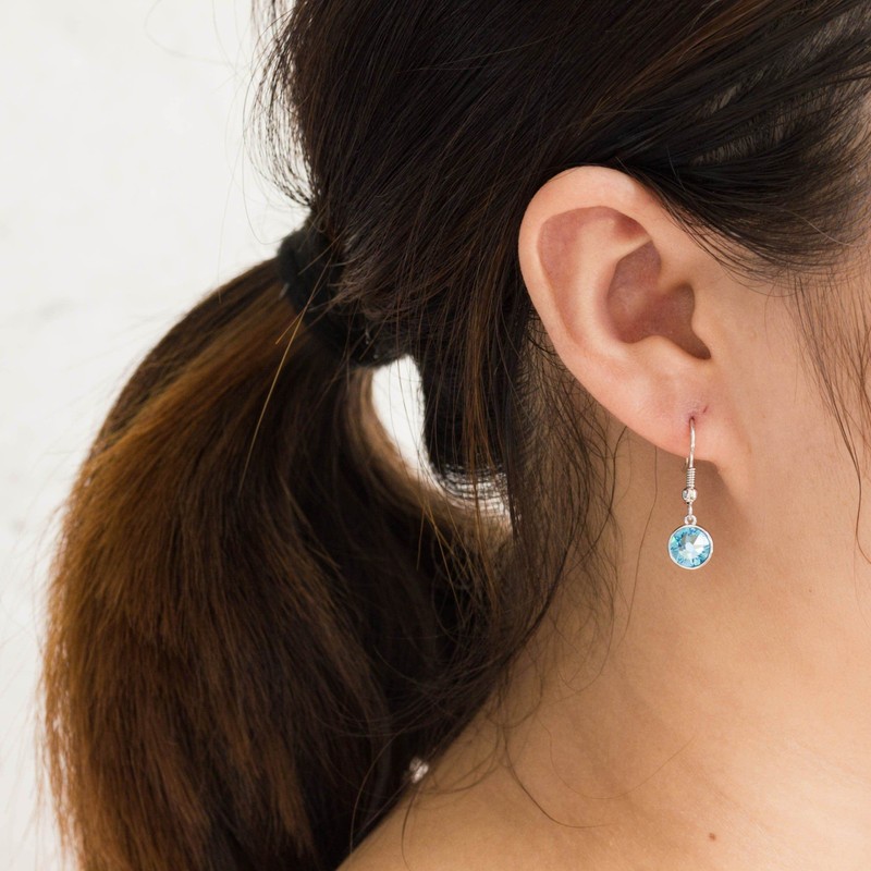Philip Jones March Birthstone Drop Earrings Created with Aquamarine Zircondia®