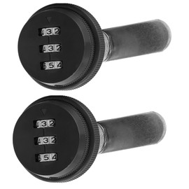 Kyuionty 2 Pack Combination Cabinet Cam Lock, Password Coded Drawer Lock, Zinc Alloy Security Locks for Cabinet Drawers Mailbox (1-1/8", Black)