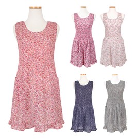 The Y four-season chiffon pretty one-piece apron frill pleated flower daycare kindergarten, 18_polyfloral apron 18_polyfloral apron_brown brown / 더와이 사계절 쉬폰 예쁜 원피스 앞치마 프릴 주름 플라워 어린이집 유치원, 18_폴리플로랄앞치마18_폴리플로랄앞치마_브라운브라운