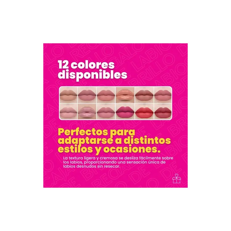 12 Colores Labiales Mate Larga Duracion Pintalabio Regalo