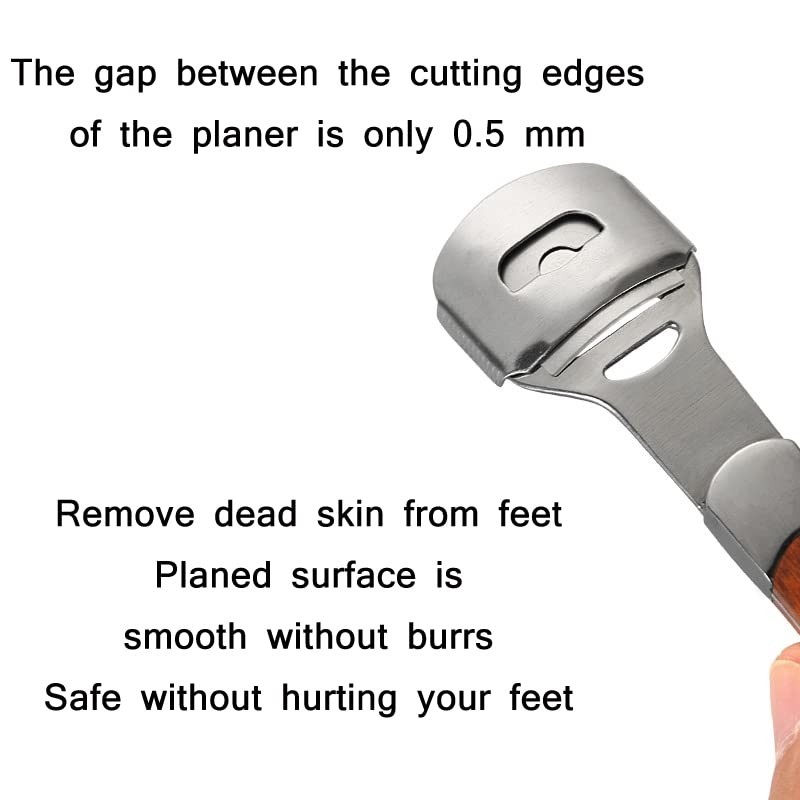 Stainless Steel Callus Remover with Wood Effect with 10 Replacement