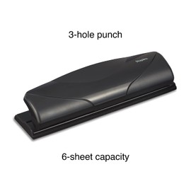 Staples Mini 3-Hole Punch, 6 Sheet Capacity