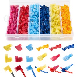 Lenporl 360PCS T-Tap Wire Connectors and 110PCS Right Angle Spade Connector,Insulated Male Quick Splice Electrical Terminals and Female Crimp Terminals for 22-10 AWG Gauge Wiring，Automotive Wiring