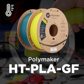 Polymaker HT-PLA-GF Filament 1.75mm Black, High Temp PLA for 3D Printing, Heat Resistant to 150°C, Easy to Print, Easy to Anneal, Works with Most FDM Printers, 1kg Spool