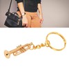 Trumpet Keychain, Miniature Musical Instrument Keychain, Metal, Brass, Fashionable, Stylish,