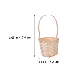 Happyyami 5pcs Rattan Basket Handle Gift Basket Rustic Flower Vase Country House Style Wedding Party Decoration All-Purpose Basket Flowers Plants Bouquet Container 8 x 17 cm