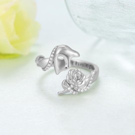 SCZKLAQ Phantom of the Opera Ring 925 Sterling Silver Phantom of the Opera Gifts Broadway Musical Theater Gifts for Women