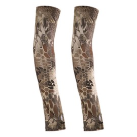 Arm Sleeve for Men Women Camouflage Pattern Stretchy Long Cooling Sleeves Cycling Arm Sleeve Sun UV Protection Summer Arm Sleeves Anti-Slip Thin Breathable Warmer for Hiking Biking (Yellow)