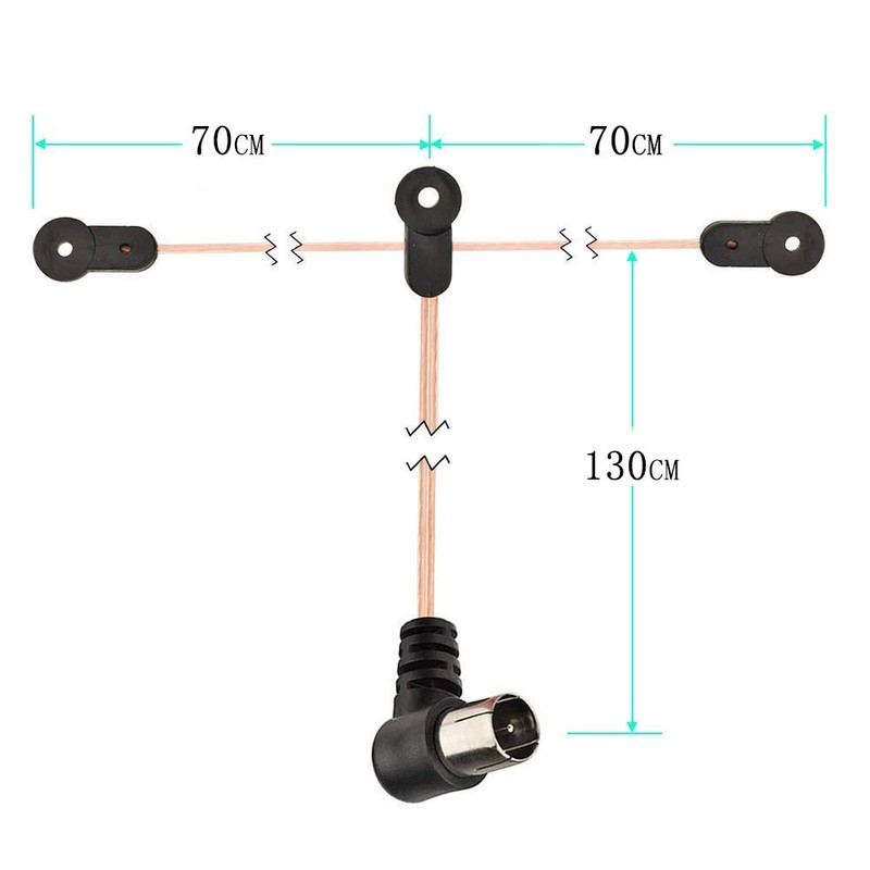Chaslean FM Antenna Indoor High Sensitivity T-Type/Y-Type 75 Ohm Dipole