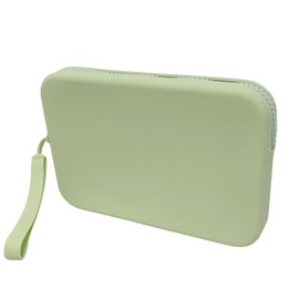 WHHJM Large Silicone Multifunctional Essential Bag Portable Travel Makeup Bag for Women Men Cards Cash Bag Zipper Pouch (Light Green)