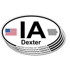 US Decal, Inc. Dexter, Iowa Oval Sticker - 4 Pack