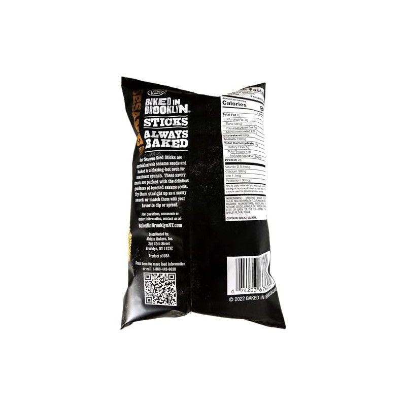 Baked In Brooklyn Breadsticks Sesame - 6 Ounce