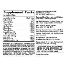 Complejo B + Vitamina B1 B2 B6 B12 Biotina 300 Tabs Eg B65 Sabor Nd