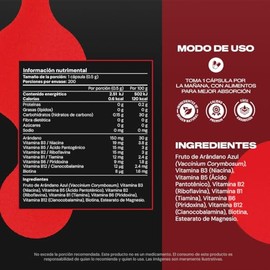 Complejo B Completo, Vitamina B12, B1, B2, B3, B5, B6, Biotina y Arandano | Vitamina b complex para mujer y hombre | 200 Capsulas | VITAL BOTANICS