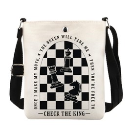 MAOFAED Wizard Movie Inspired Gift, Chess Scene Crossbody Bag, Once I Make My Move, Witches Gift (check the kingCA)