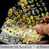 Sunflowers Nail Art Stickers Decals,5d Nail Sticker para UñAs,Nail Stickers