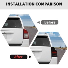 RT-TCZ Smoked Black Tail Light Lamp Cover Guard Trim Decoration Exterior Accessories for Jeep Compass 2011-2016