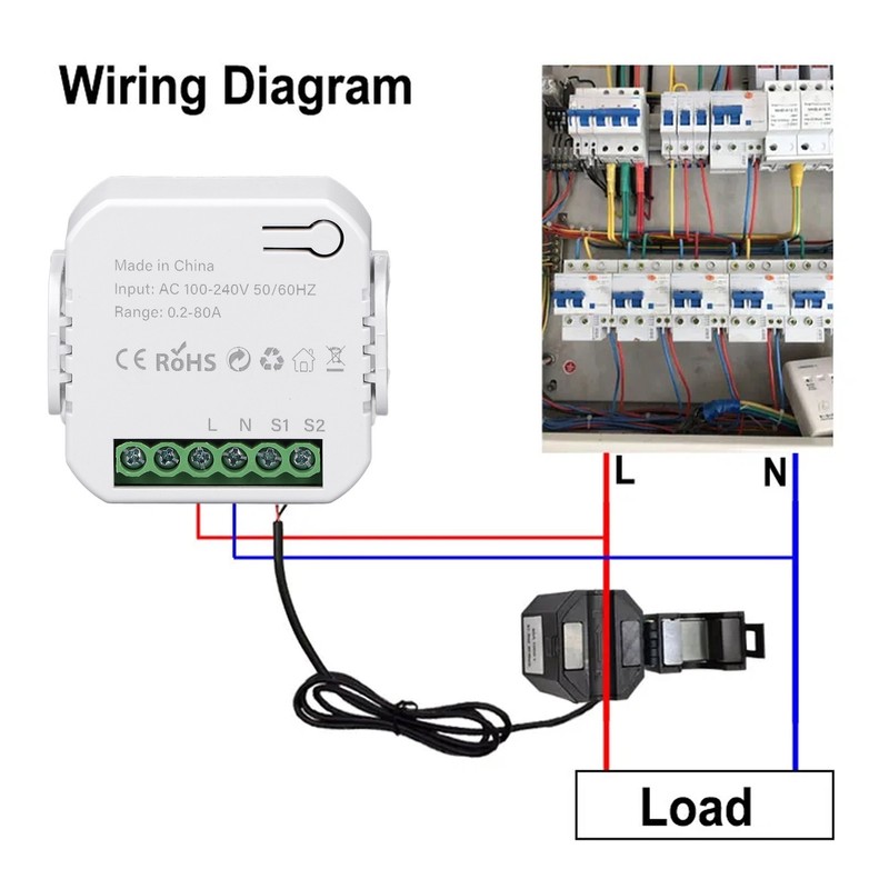 Smart Energy Monitor WiFi Single Phase Smart Energy Meter 0.2‑80A