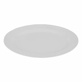 G.E.T. OP-2280-W Black 22.5" x 8”, Oval Platter, Break Resistant Dishwasher Safe Melamine Plastic, Milano White