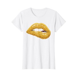 Gold Lips Biting Lipstick Makeup T-Shirt