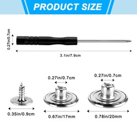 60Pcs Jeans Metal Buttons 17mm 20mm No Sew Metal Button 10 Patterns Adjustable Reusable Instant Jean Button Replacement Kits with Combo Thread Rivets Screwdrivers for DIY Crafts Clothing