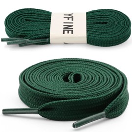 YFINE Athletic Flat Shoe Laces Shoelaces for Sneakers Shoes(2 Pair), 12 Dark Green, 39 inch (100CM)