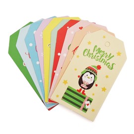 Christmas Tags 50 Pcs Set with String Cute Xmas Hanging Present Craft Labels Set 2