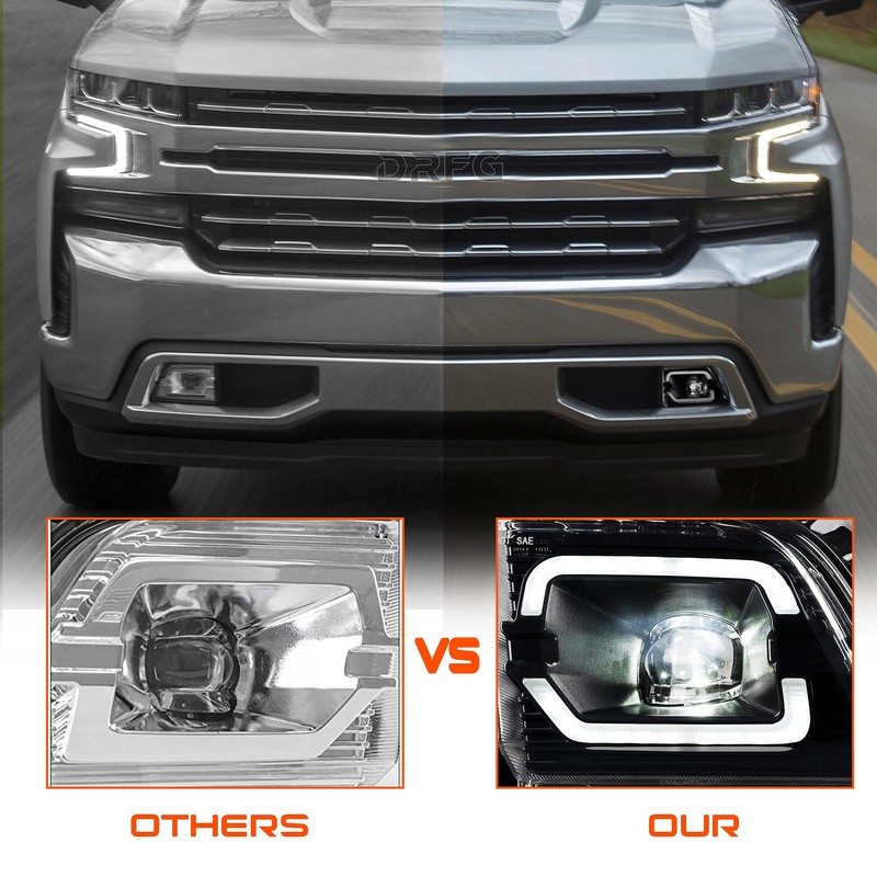 DRFG LED Fog Light with DRL Compatible for Chevy Silverado