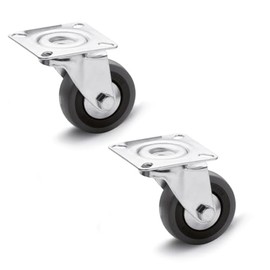 Ganter Normelemente Equipment Castors, Swivel Castors 40 mm 2 Wheels 60 kg Rubber Wheel Centre Polypropylene Housing Steel GN 22870-40-G-L-L-ST