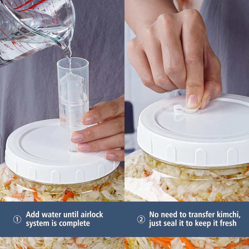 1.5 Gallon Large Fermentation Jars with 2 Airtight Lids and