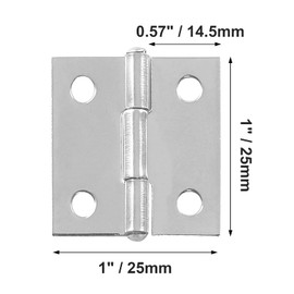 Biaungdo 10 Pack 1 Inch Butt Hinge, Stainless Steel Folding Butt Hinges, Cabinet Mini Hinges Small Box Hinges Door Hinge Rectangle