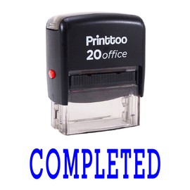 Printtoo Completed Self Inking Rubber Stamp Office Stationary Custom Stamp-Blue