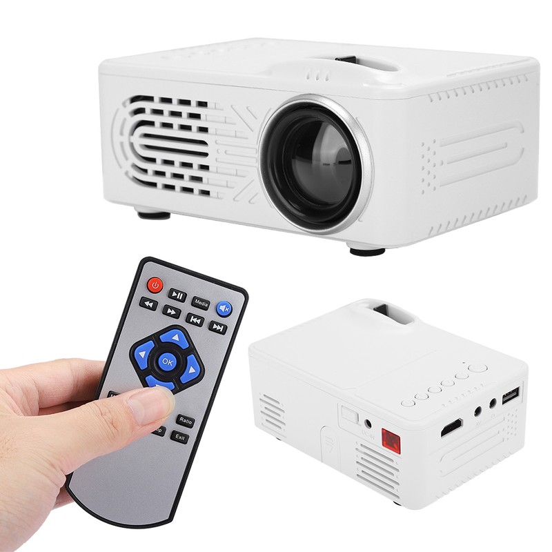 814 Mini Poratble Projector White Housedhold Projector 1080P Support for
