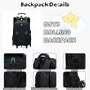 Rolling Backpack for Boys Elementary School Bag with Wheels Travel