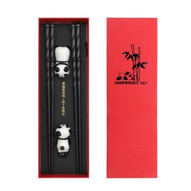 Panda Chopsticks, 2 Pairs Chopsticks for Eating, Panda Sushi Sticks, Panda Chinese Chopsticks with Gift Box (Bamboo Style)
