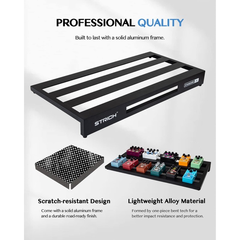 STRICH Guitar Pedal Board Aluminum Alloy 3.24lb Lightweight Pedalboard 28''