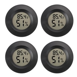 Mini Hygrometer Digital Thermometer Humidity Meter 4 Pack Hygrometer Thermometers Indoor/Outdoor Humidity Monitor Reptile Thermometer for Humidors Greenhouse Garden Cellar Fahrenheit(℉)/ Celsius(℃)