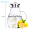 Vekonn Glass Pitcher, Glass Water Pitcher with Tight Stainless Steel