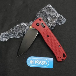 Mini BM 535 Nylon Glass Fibre Handle Folding Knife Custom Drop Point Blade for Camping & Tactical Pocket Knives US Spotcolor: Black blade with a red handle, blade length: 3.23in, blade width: 1.1in, type: Pocket Knife