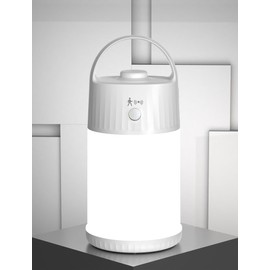 SMASOON Motion Sensor LED Night Light - Cordless Battery Powered Table Lamp, Portable Lamps Lantern for Outdoor Camping Tents, 3 Brightness Level, Press Dimmable Safe Night Lights, 1 Pack (White)