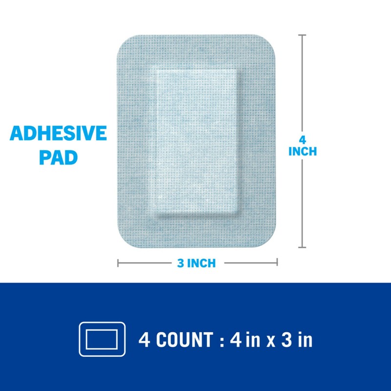 Nexcare Strong Hold Pain-Free Removal Adhesive Pads, 3 x 4