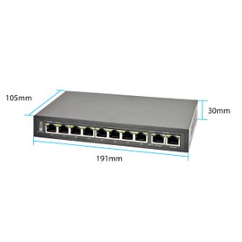 INSTAR IN-PoE 8250 PoE Switch - Gigabit - 10/100/1000 Mbit/s - Power Over Ethernet - 8x PoE Ports + 2x Uplink - IEEE 802.3af and 802.3at - Max. 250 Watt - 30 Watt per Port